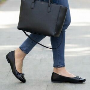 DV by Dolce Vita Moxy Black Vegan Ballet Flats Bow Detail | Women’s Size 6.5 NWB